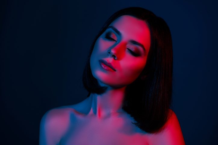 a person in a dark room